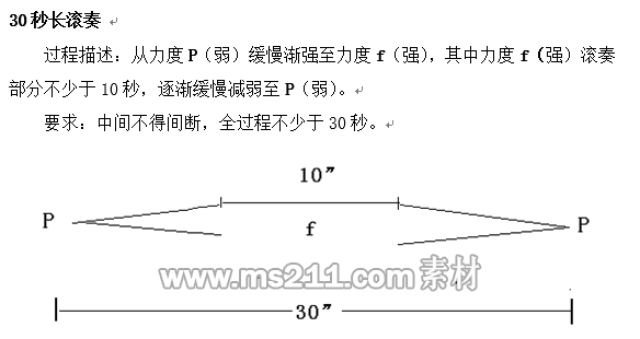 2018年广东音乐类术科统考打击乐基本功加试内容